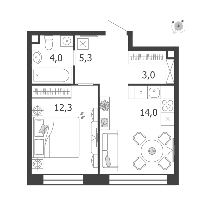 1 ккв 38,6 м²