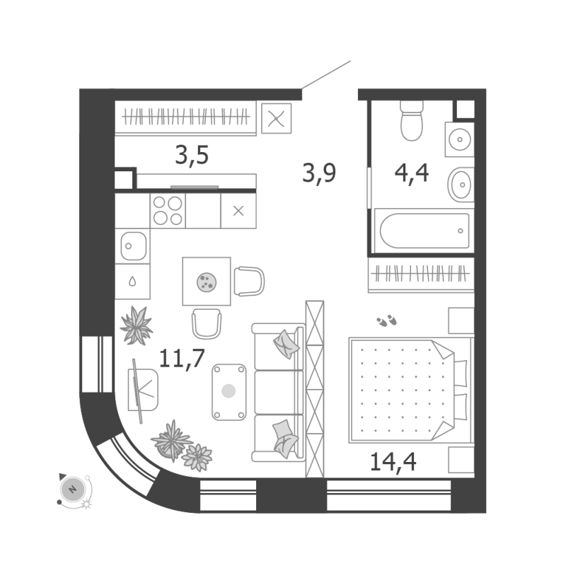 1 ккв 37,9 м²