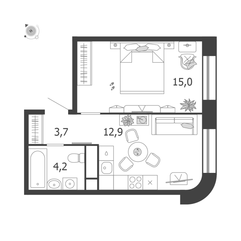 1 ккв 35,8 м²