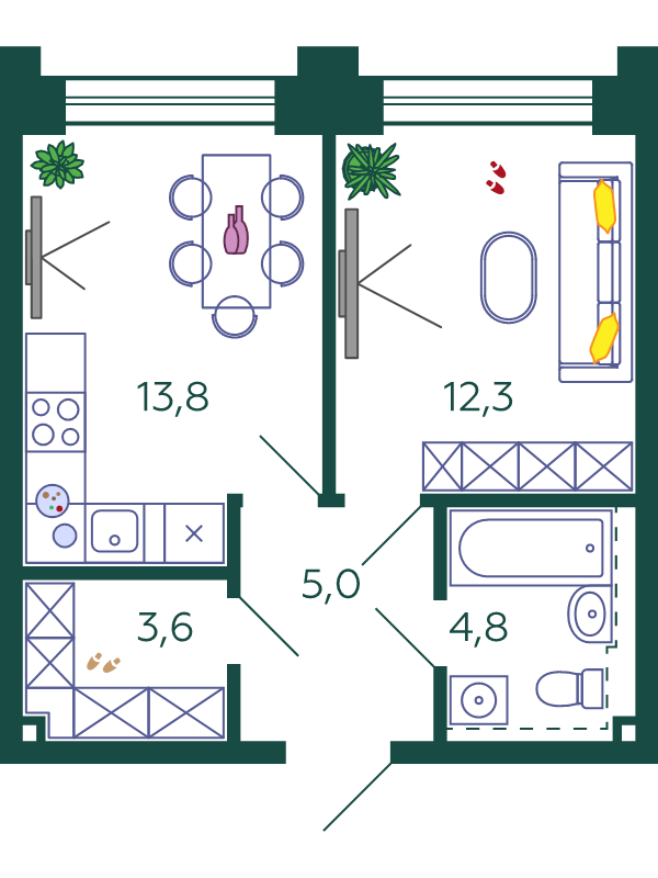 1 ккв 39,4 м²