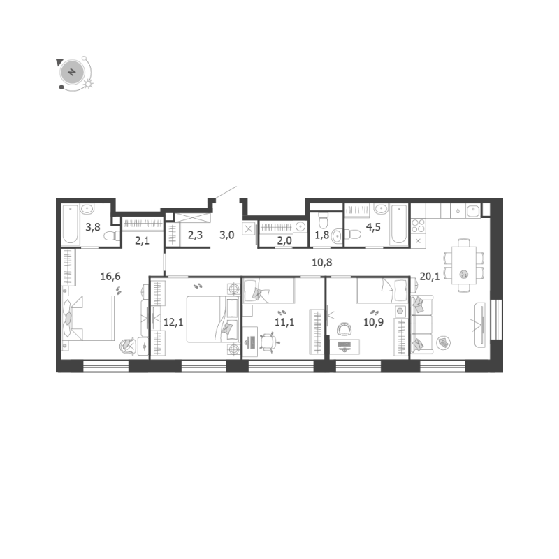 5 ккв (Евро) 101,1 м²