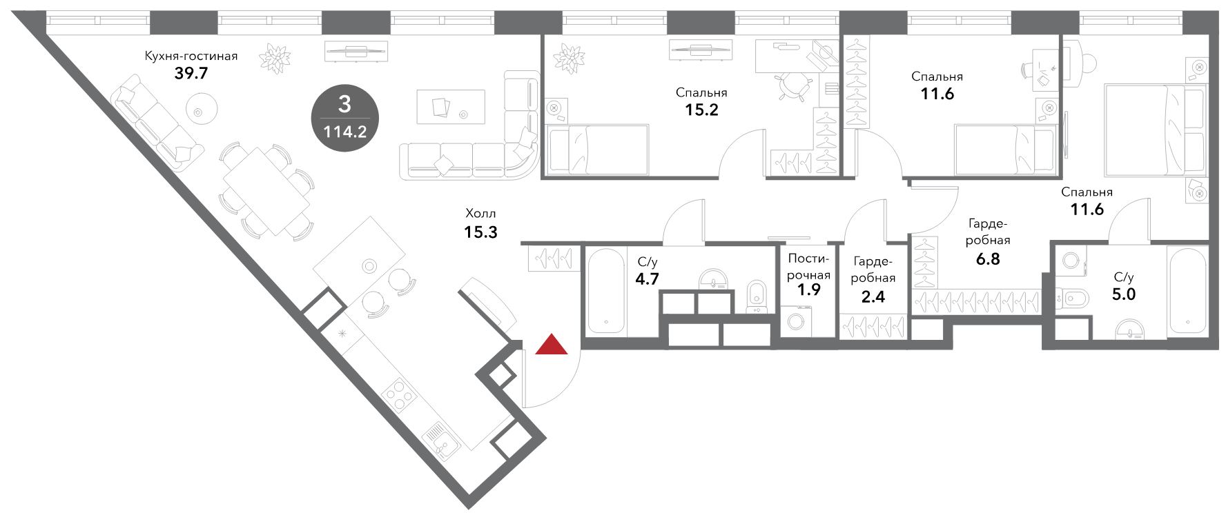 4 ккв (Евро) 114,6 м²