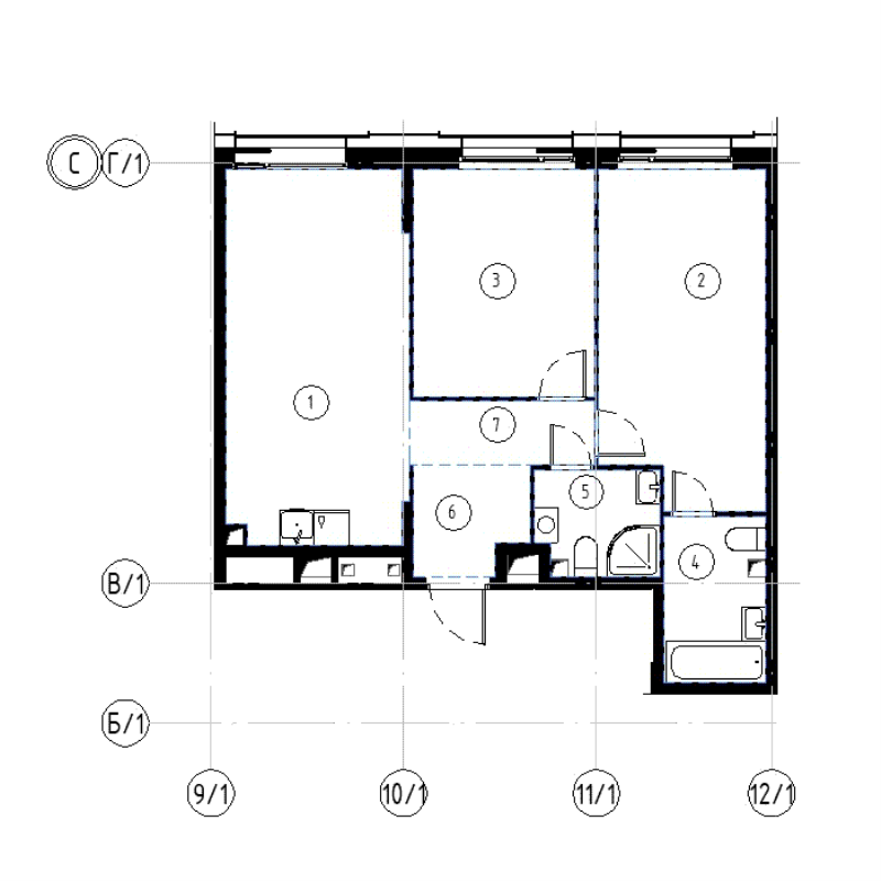 3 ккв (Евро) 63,8 м²