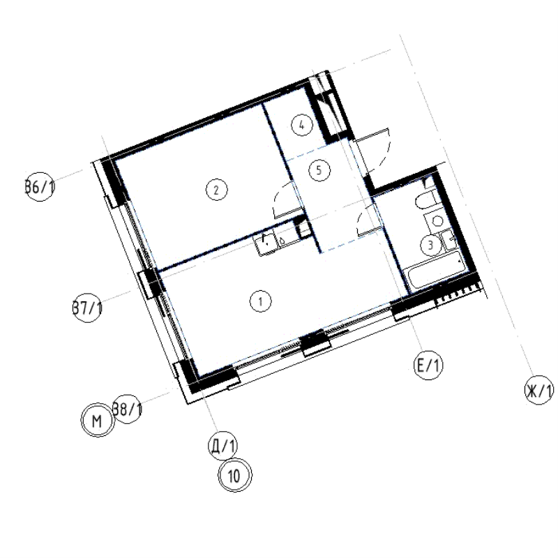 2 ккв (Евро) 42,8 м²