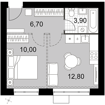 1 ккв 33,4 м²