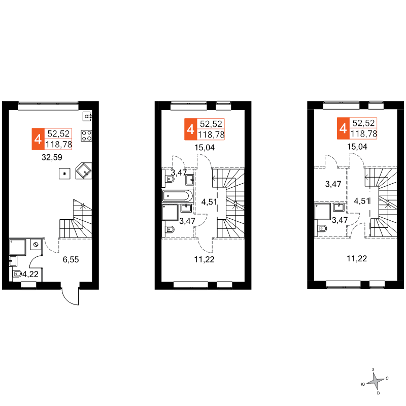 5 ккв (Евро) 118,8 м²