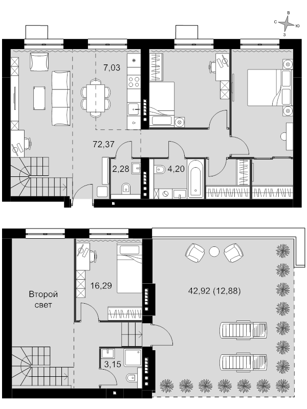 4 ккв (Евро) 111,2 м²