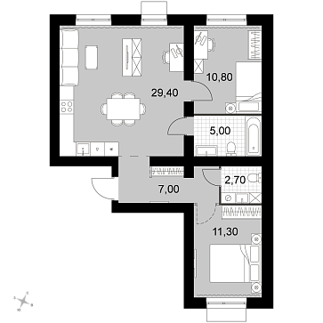 3 ккв (Евро) 66,2 м²