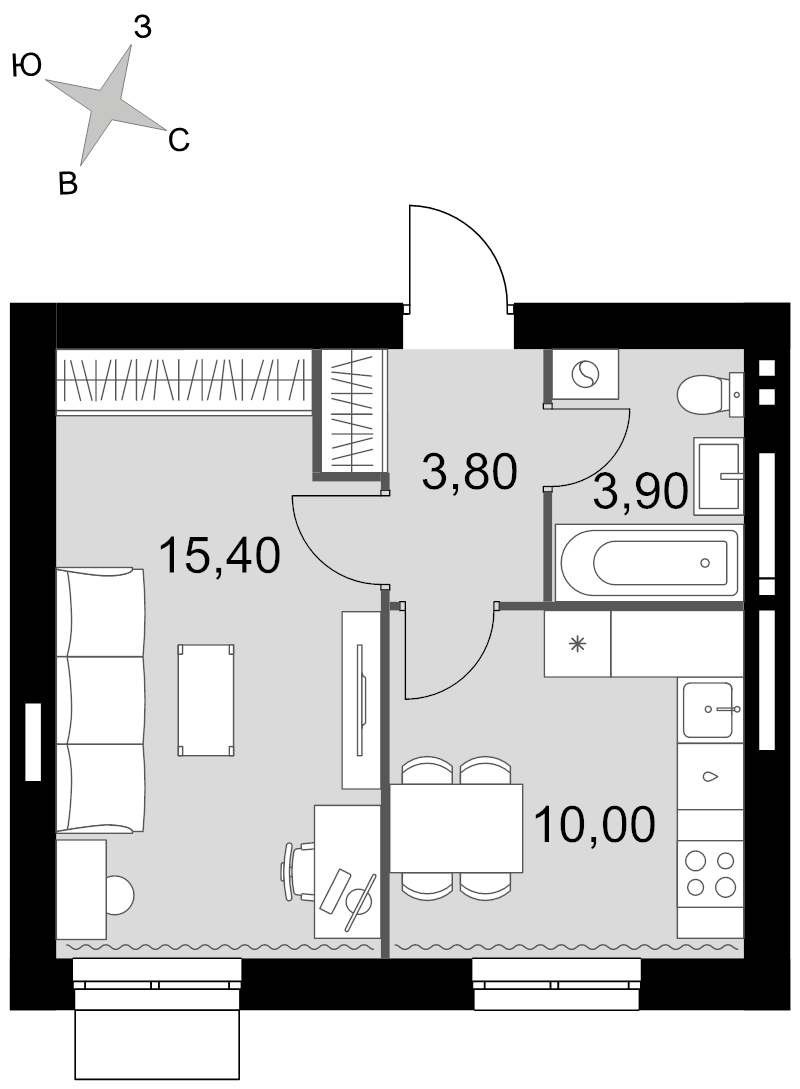 1 ккв 33,1 м²