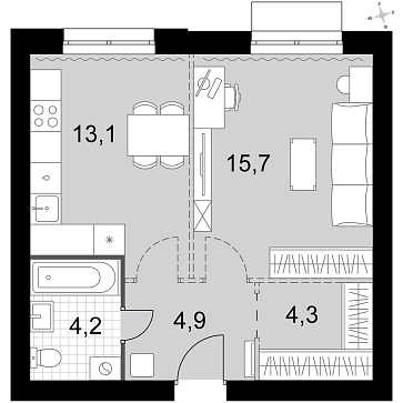 1 ккв 42,2 м²