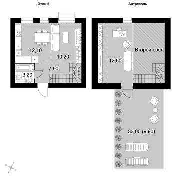 2 ккв (Евро) 55,8 м²