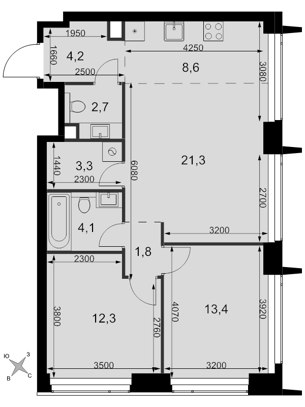 3 ккв (Евро) 71,7 м²