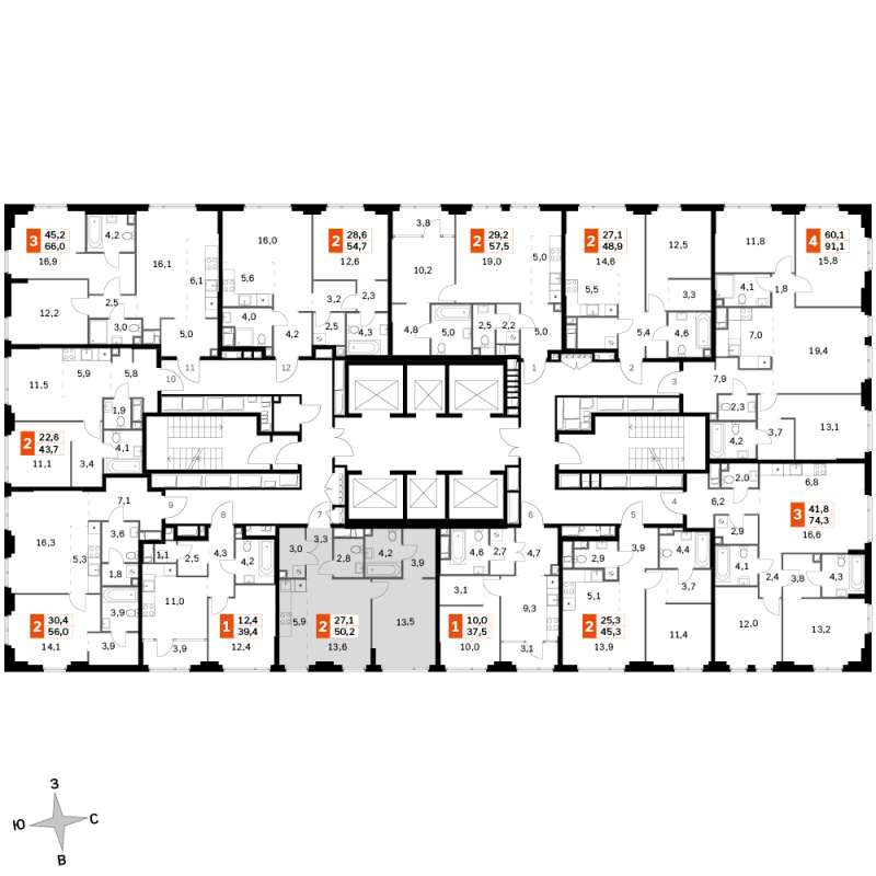 2 ккв (Евро) 50,2 м²