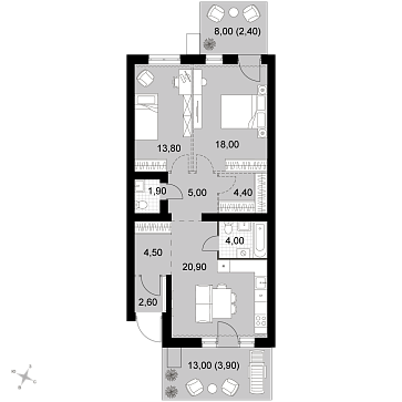3 ккв (Евро) 81,4 м²