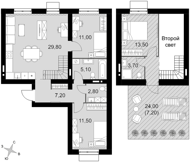 4 ккв (Евро) 91,8 м²