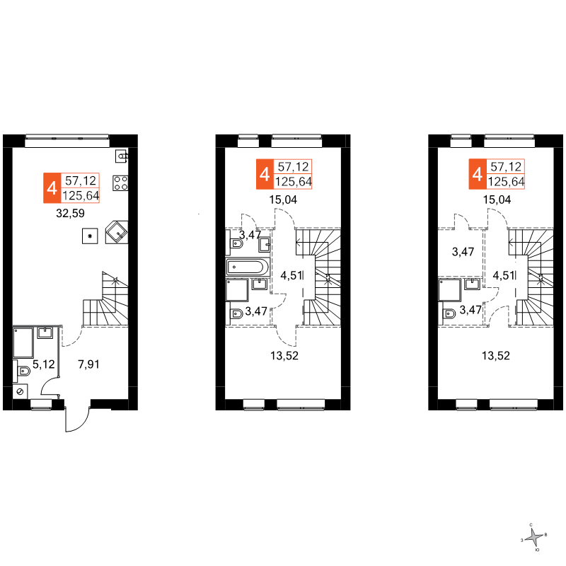 5 ккв (Евро) 125,6 м²