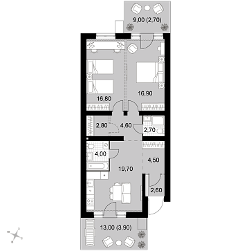 3 ккв (Евро) 81,2 м²