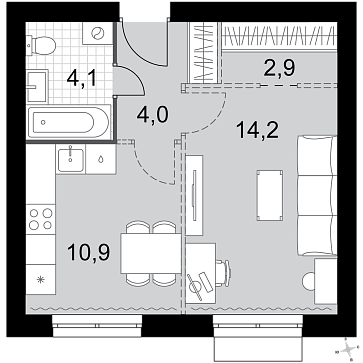 1 ккв 36,1 м²