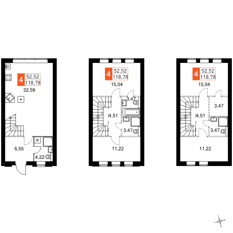 5 ккв (Евро) 118,8 м²