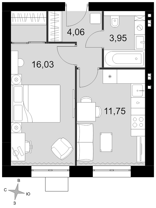 1 ккв 35,8 м²