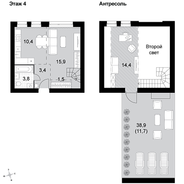 2 ккв (Евро) 61,1 м²