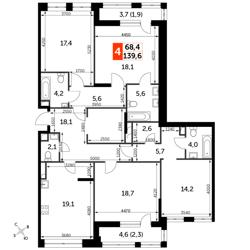 5 ккв (Евро) 139,2 м²