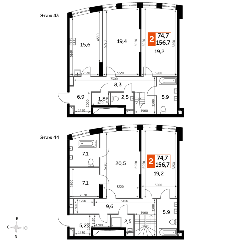 5 ккв (Евро) 156,4 м²
