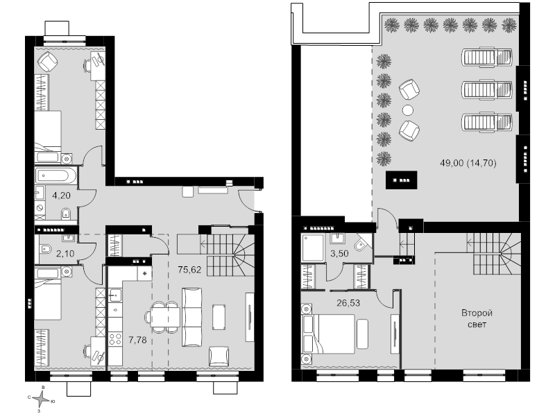 4 ккв (Евро) 126,7 м²