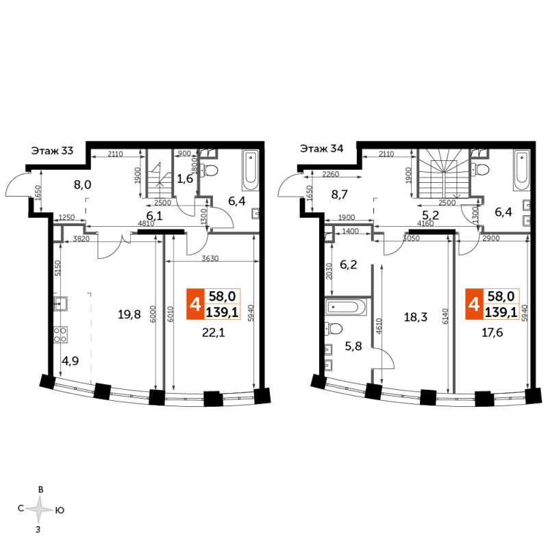 4 ккв (Евро) 139,1 м²