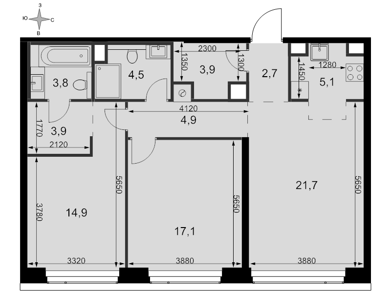 3 ккв (Евро) 82,5 м²
