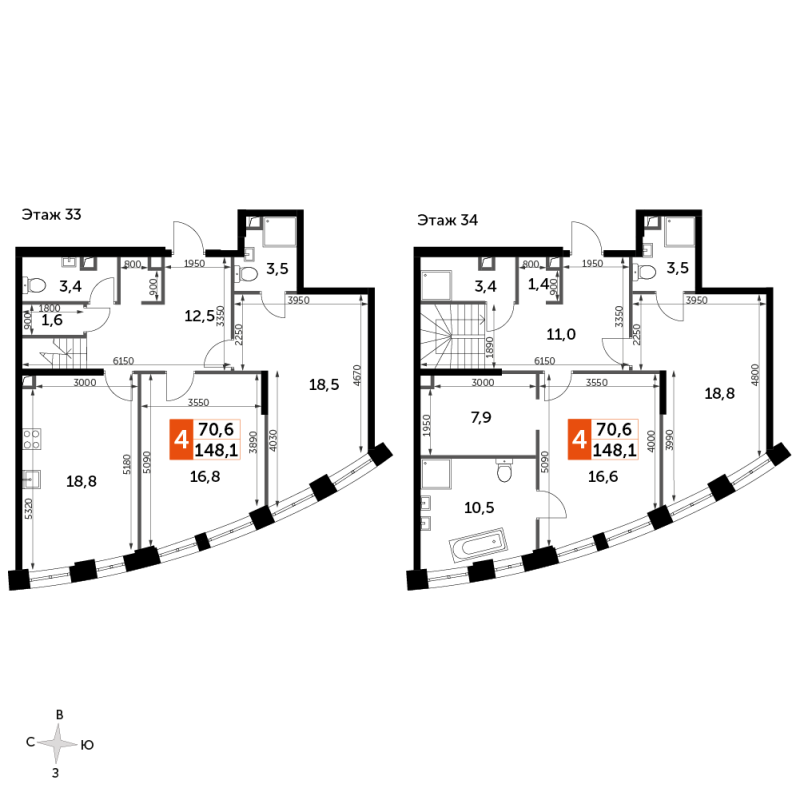 5 ккв (Евро) 148 м²