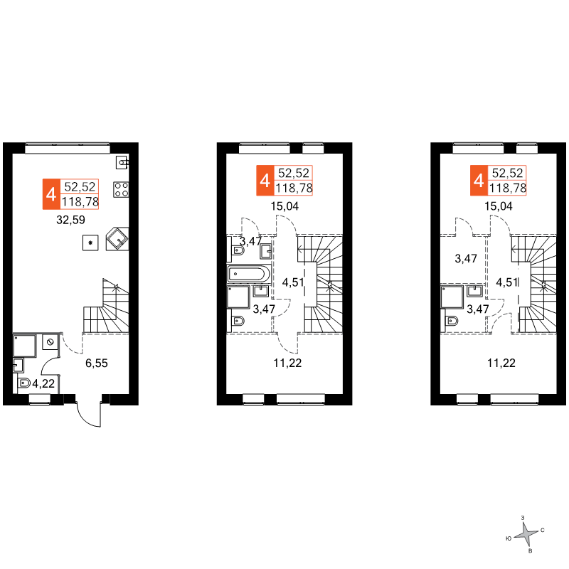 5 ккв (Евро) 118,8 м²