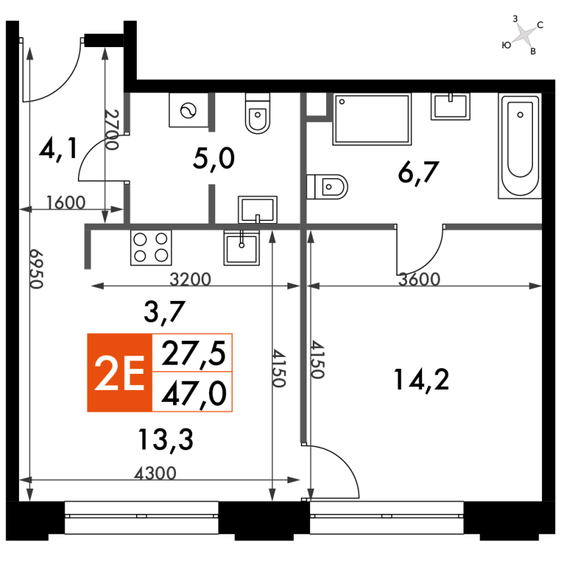 2 ккв (Евро) 123,4 м²