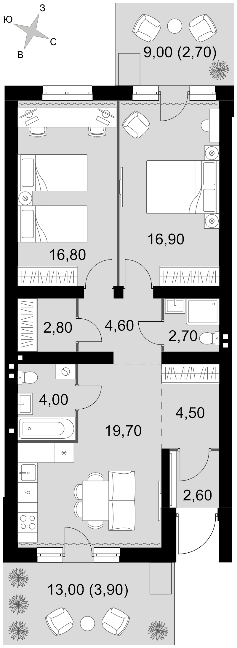 3 ккв (Евро) 81,2 м²