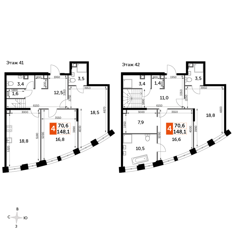 5 ккв (Евро) 148 м²