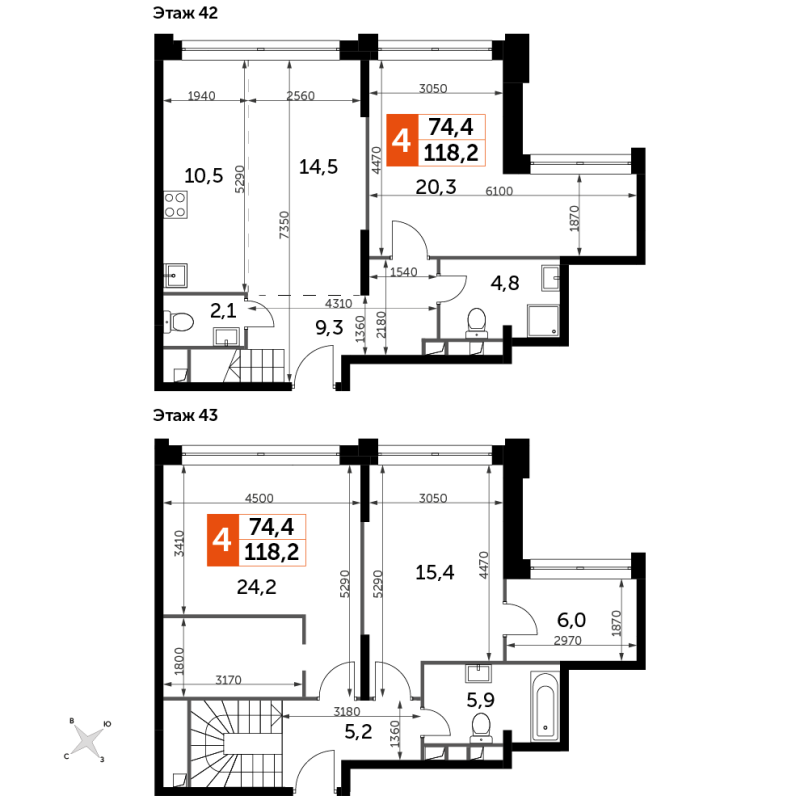 5 ккв (Евро) 118,2 м²