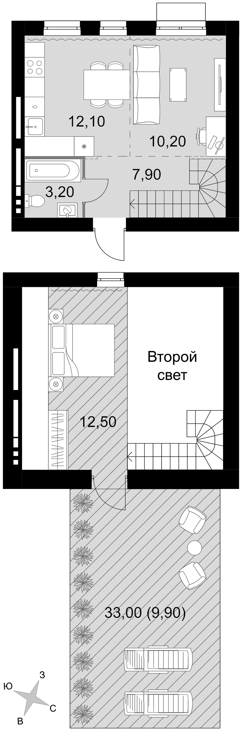2 ккв (Евро) 55,8 м²