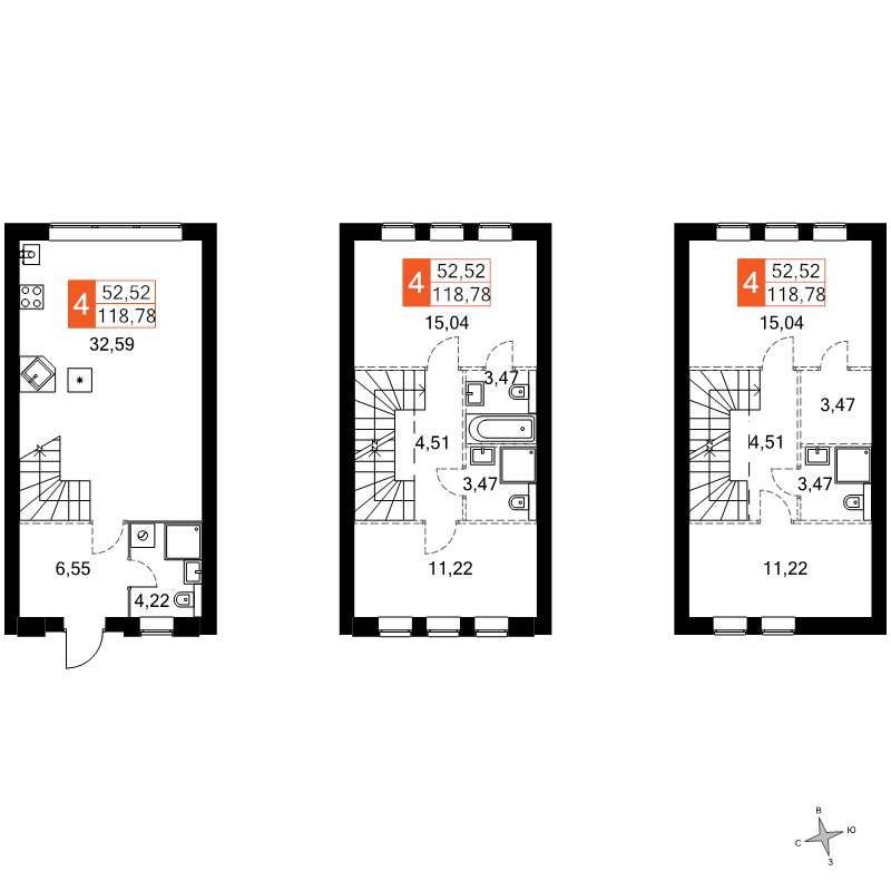5 ккв (Евро) 118,8 м²