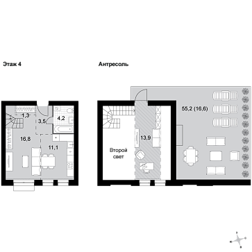 2 ккв (Евро) 67,4 м²