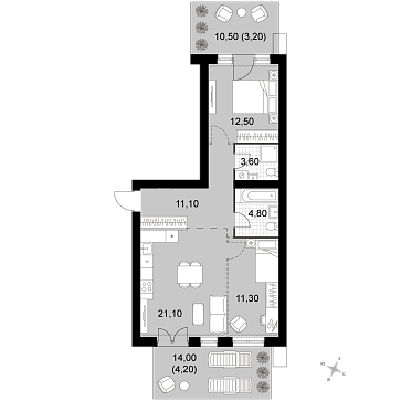 3 ккв (Евро) 71,8 м²