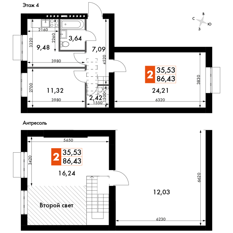 3 ккв 86,8 м²