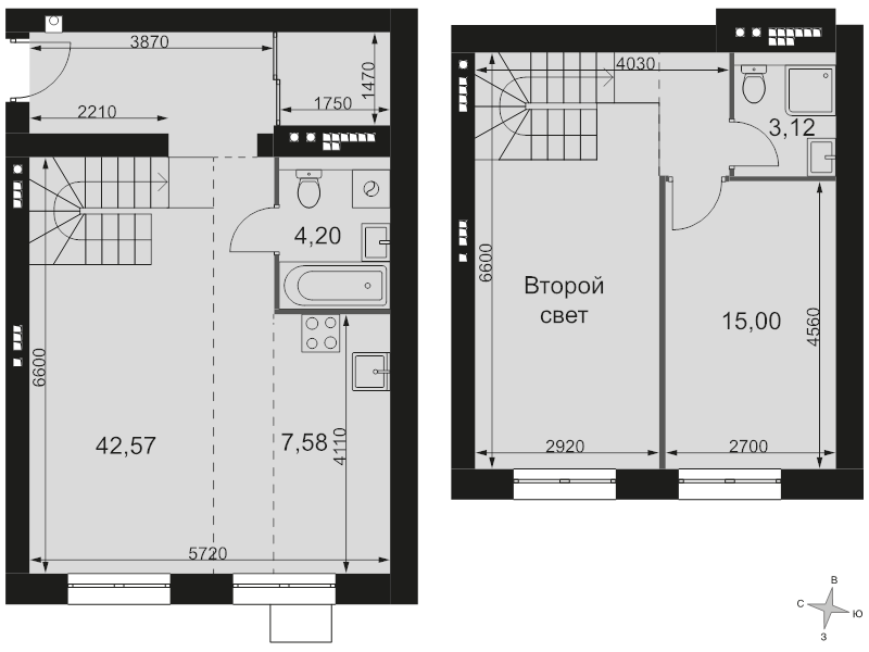 2 ккв (Евро) 64,9 м²
