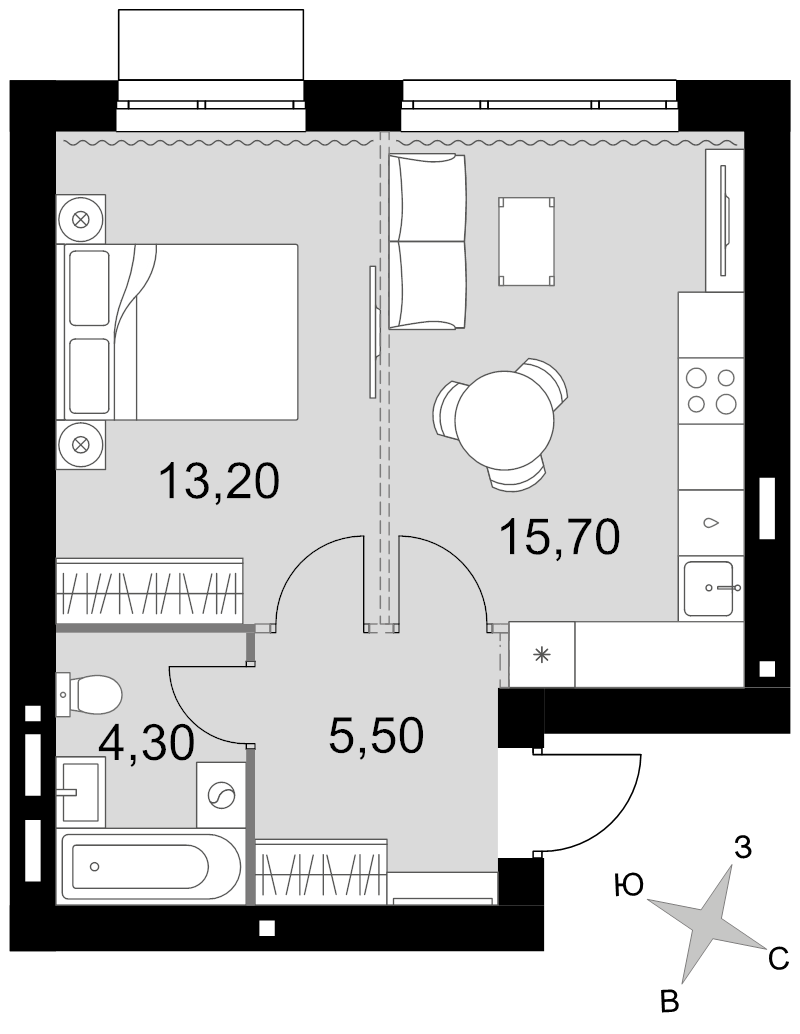 2 ккв (Евро) 38,7 м²
