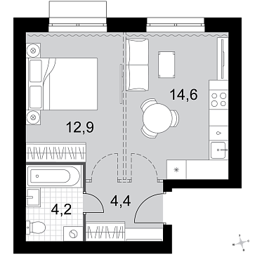 1 ккв 36,1 м²