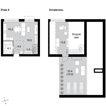 2 ккв (Евро) 59,7 м²