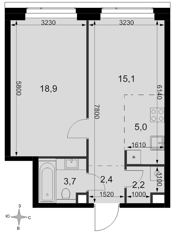 2 ккв (Евро) 47,3 м²