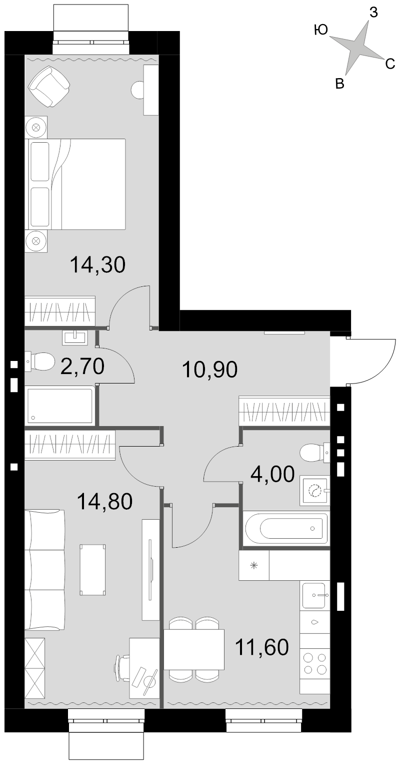2 ккв 58,3 м²
