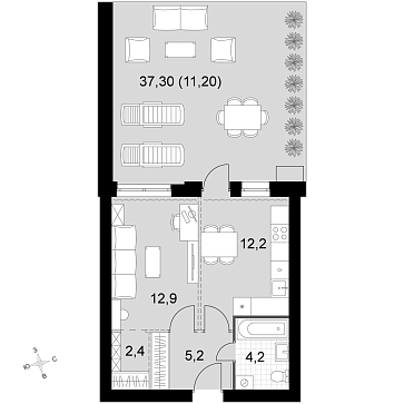 1 ккв 48,1 м²