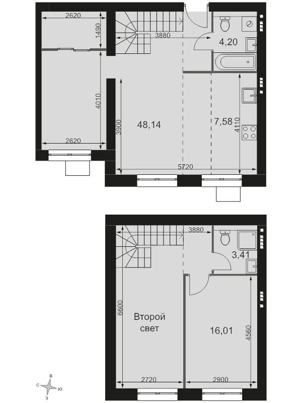 3 ккв (Евро) 71,8 м²