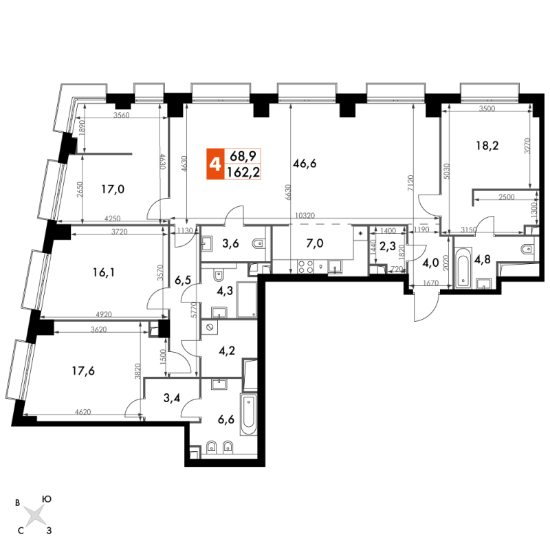 5 ккв (Евро) 162,2 м²